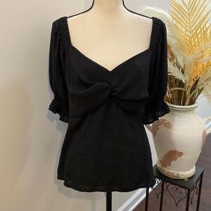 Nine West Black Drop Shoulder Top Sz 3X EUC